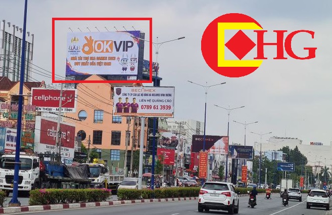 Pano tấm lớn quảng cáo cờ bạc tại TP. Thủ Dầu Một, tỉnh Bình Dương